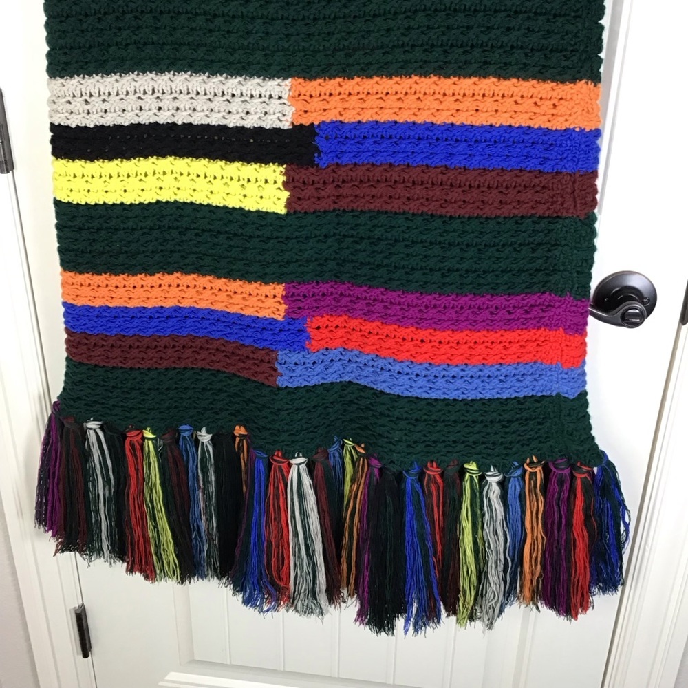 Emilio Pucci Striped Wool Turtleneck Poncho with Fringe Size Medium. - Picture 5 of 13